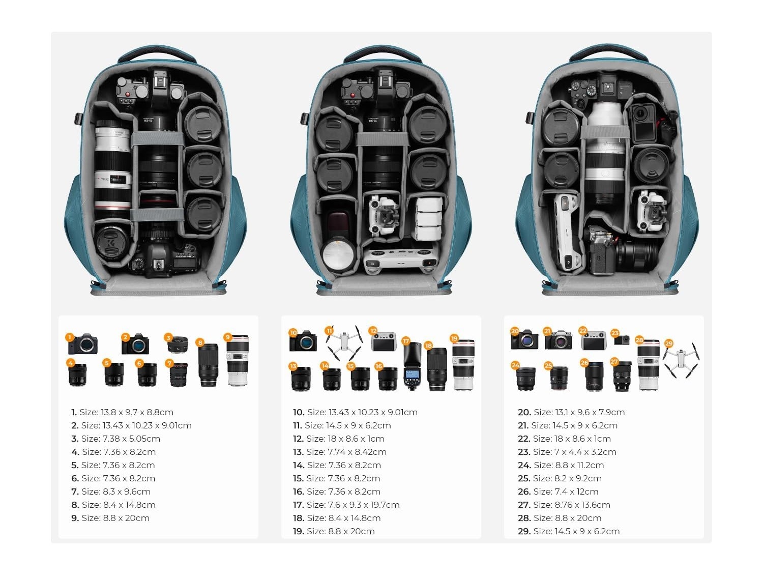 K&F Concept Eva Sert Mavi Sırt Çantası (KF13.134V2)